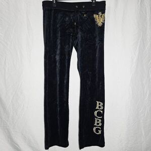 vintage y2k bcbg low rise flare velvet track pants